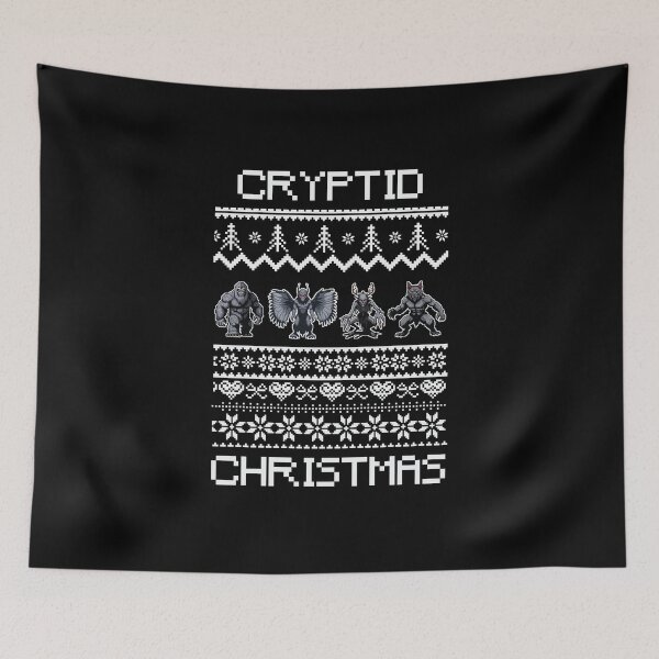 Item preview, Cryptid Christmas -  Merry Cryptids Ugly Christmas, Mothman, Sasquatch, Dogman, Wendigo designed and sold by Getup-clothing.