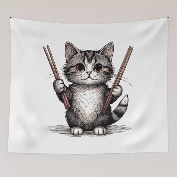 Item preview, Kitty - Chopsticks designed and sold by Jenyffercom.