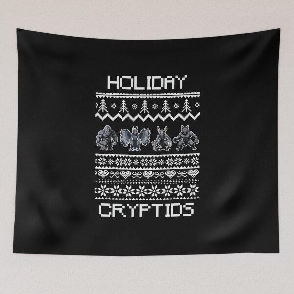 Item preview, Cryptid Christmas -  Merry Cryptids Ugly Christmas, Mothman, Sasquatch, Dogman, Wendigo designed and sold by Getup-clothing.
