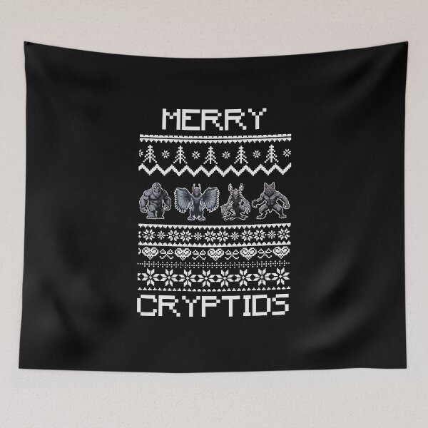Item preview, Cryptid Christmas -  Merry Cryptids Ugly Christmas, Mothman, Sasquatch, Dogman, Wendigo designed and sold by Getup-clothing.