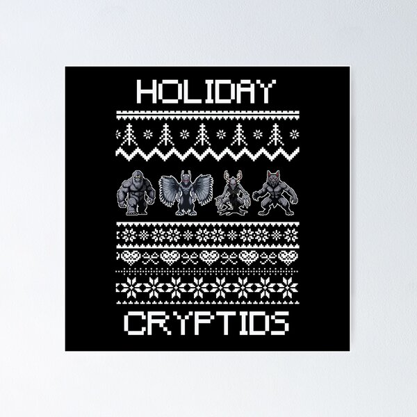 Item preview, Cryptid Christmas -  Merry Cryptids Ugly Christmas, Mothman, Sasquatch, Dogman, Wendigo designed and sold by Getup-clothing.
