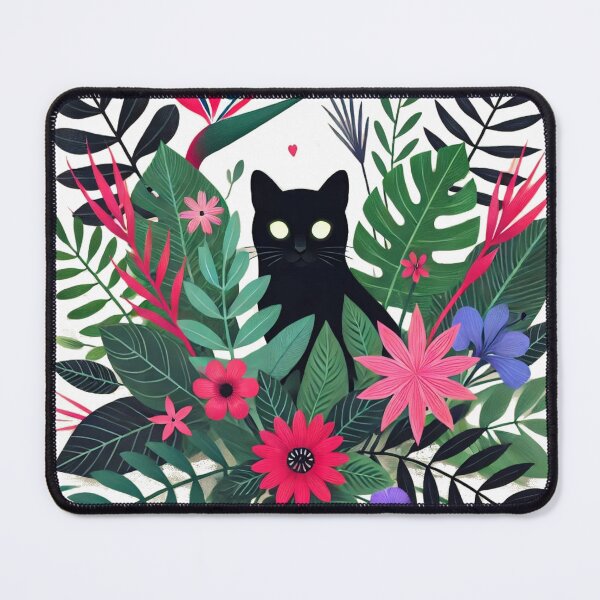 Item preview, Mysterious Black Cat in Tropical Jungle designed and sold by Alta-store.