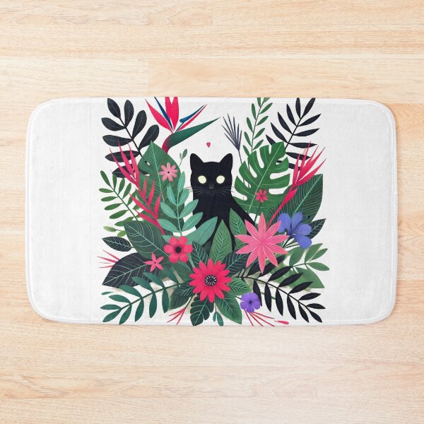 Item preview, Mysterious Black Cat in Tropical Jungle designed and sold by Alta-store.