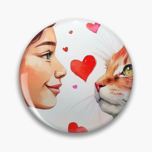 Item preview,  Beautiful red cat and girl with hearts designed and sold by Photopat.