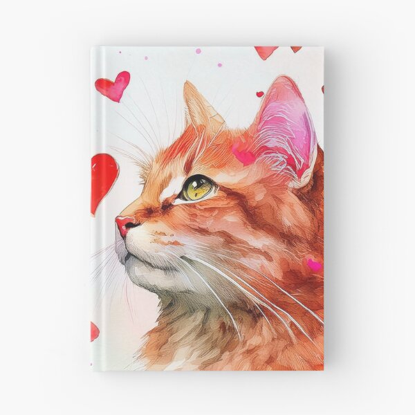 Item preview,  Beautiful red cat and girl with hearts designed and sold by Photopat.
