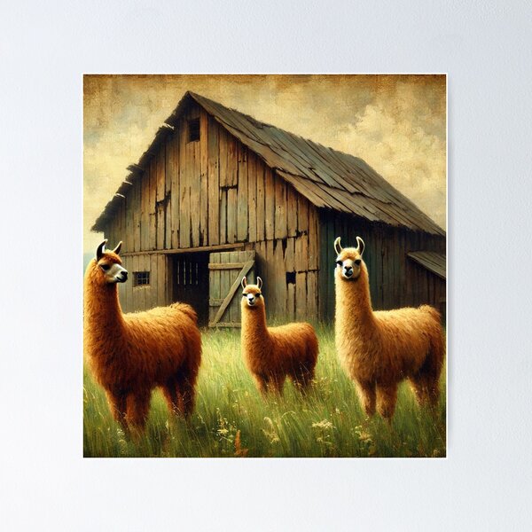 Item preview, "Llamas by the Barn" designed and sold by mustardseed-410.