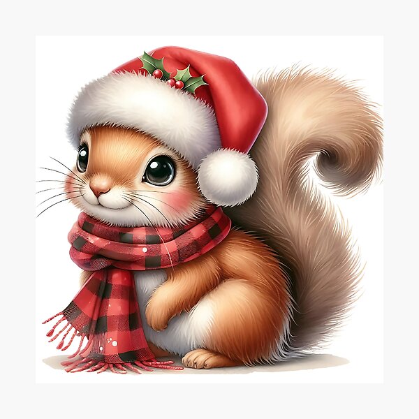 Item preview, A0551 Cozy Christmas Squirrel – Adorable Squirrel-Themed Collectible, Perfect Holiday Gift, Festive Decor, Premium Quality Design designed and sold by angieart68.