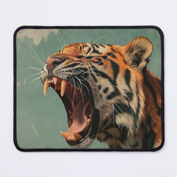 Item preview, Roaring tiger in vintage style. Animal art. designed and sold by GiriaGallery.