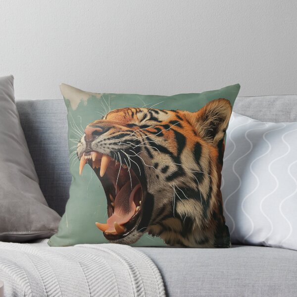 Item preview, Roaring tiger in vintage style. Animal art. designed and sold by GiriaGallery.