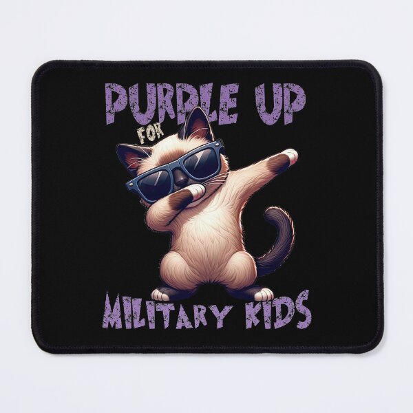Item preview, Purple Up For Military Kids Month Of The Military Child Cool Dabbing Cat Wearing Sunglasses  designed and sold by Smix Pixels.
