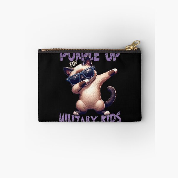 Item preview, Purple Up For Military Kids Month Of The Military Child Cool Dabbing Cat Wearing Sunglasses  designed and sold by Smix Pixels.