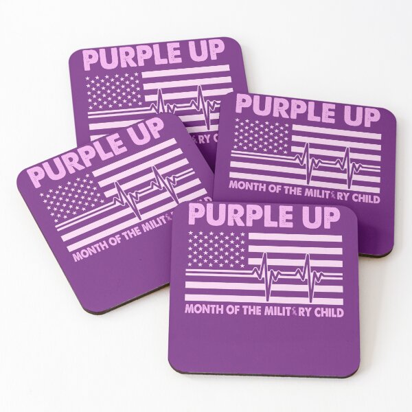 Item preview, Purple Up For Military Kids Month Of The Military Child Purple Usa Flag Heartbeat designed and sold by Smix Pixels.