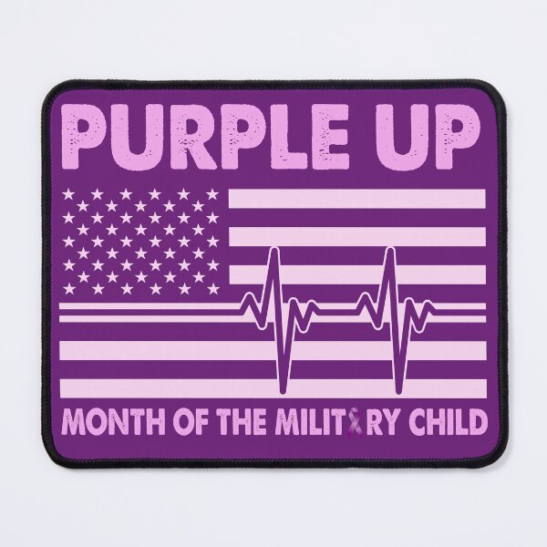 Item preview, Purple Up For Military Kids Month Of The Military Child Purple Usa Flag Heartbeat designed and sold by Smix Pixels.