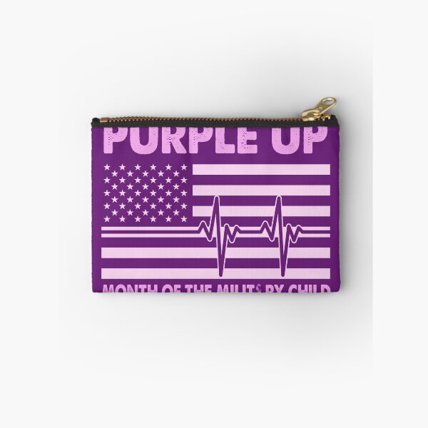 Item preview, Purple Up For Military Kids Month Of The Military Child Purple Usa Flag Heartbeat designed and sold by Smix Pixels.
