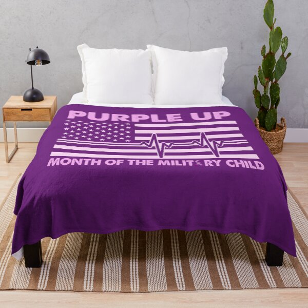 Item preview, Purple Up For Military Kids Month Of The Military Child Purple Usa Flag Heartbeat designed and sold by Smix Pixels.