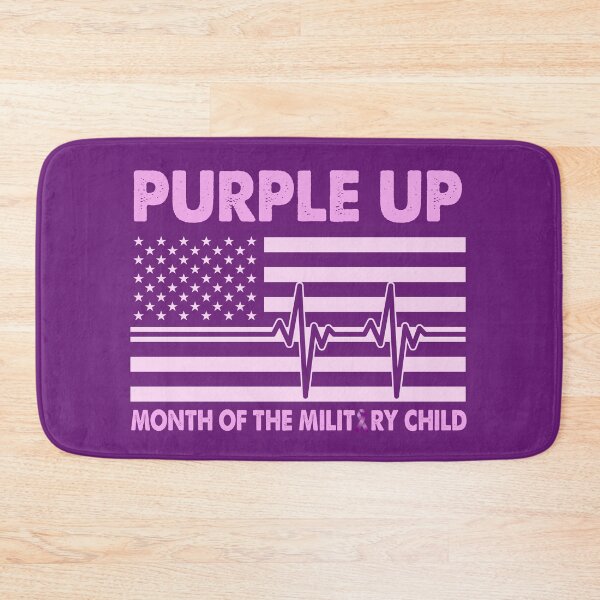 Item preview, Purple Up For Military Kids Month Of The Military Child Purple Usa Flag Heartbeat designed and sold by Smix Pixels.