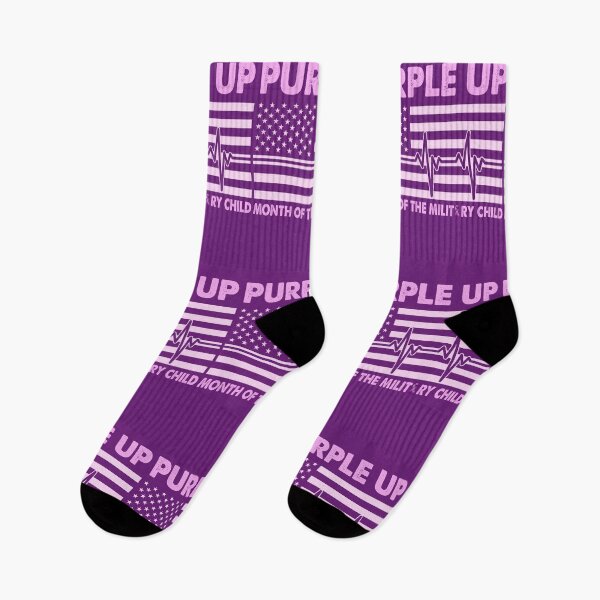 Item preview, Purple Up For Military Kids Month Of The Military Child Purple Usa Flag Heartbeat designed and sold by Smix Pixels.