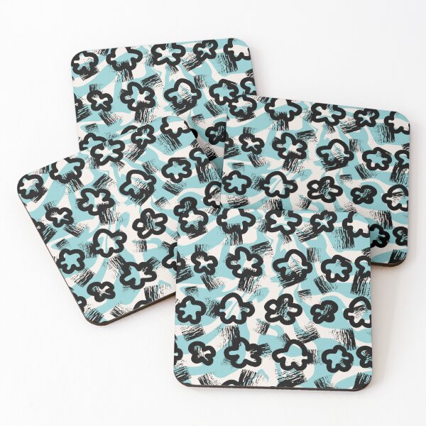 Item preview, Abstract blue, white and black, grovy pattern designed and sold by Abelievingheart.