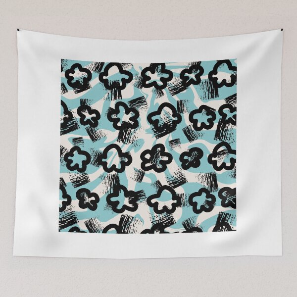 Item preview, Abstract blue, white and black, grovy pattern designed and sold by Abelievingheart.