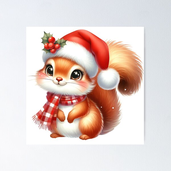 Item preview, A0551 Cozy Christmas Squirrel – Adorable Squirrel-Themed Collectible, Perfect Holiday Gift, Festive Decor, Premium Quality Design designed and sold by angieart68.