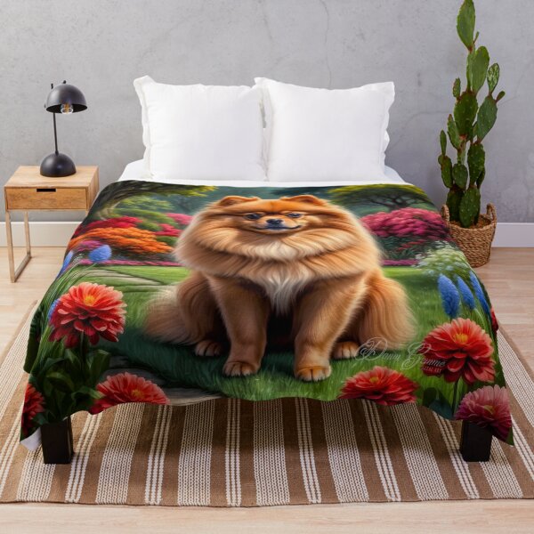 Item preview, Glenda Red Pomeranian Dog Portrait Painting designed and sold by Heart and Soul Studio.