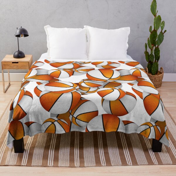 Item preview, Orange white basketballs pattern designed and sold by katzdzynes.
