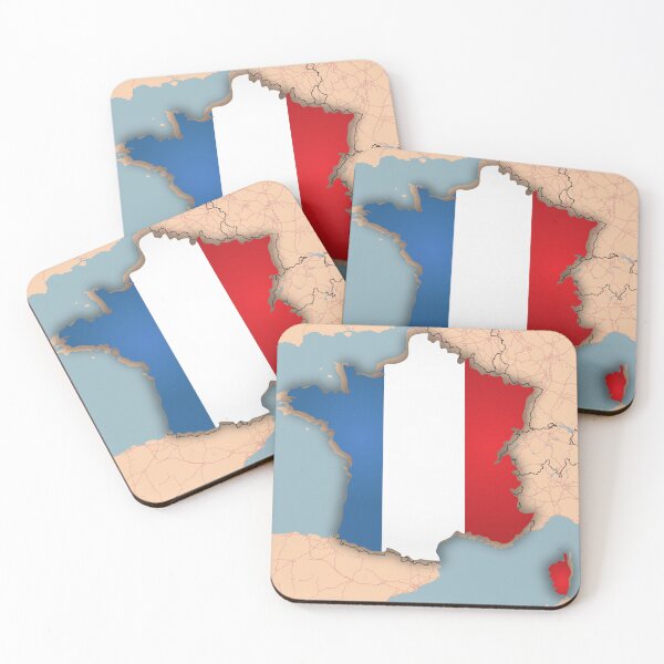 Item preview, France Flag Map Wall Art - World Map Canvas with France Geography Decor designed and sold by Psycho-Crazy.