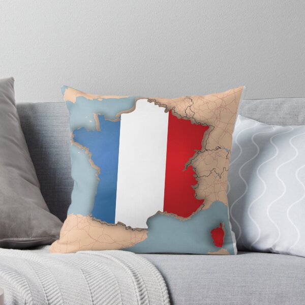 Item preview, France Flag Map Wall Art - World Map Canvas with France Geography Decor designed and sold by Psycho-Crazy.