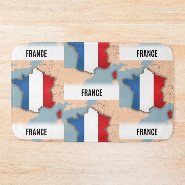 Item preview, France Flag Map Wall Art - World Map Canvas with France Geography Decor designed and sold by Psycho-Crazy.
