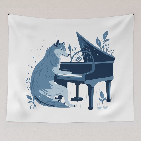 Item preview, Wolf Playing Piano designed and sold by Amir Faysal.