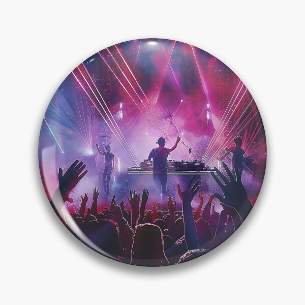 Item preview, Captivating DJ Performance on Illuminated Stage Amidst Cheering Crowd. designed and sold by CheerForGoods.
