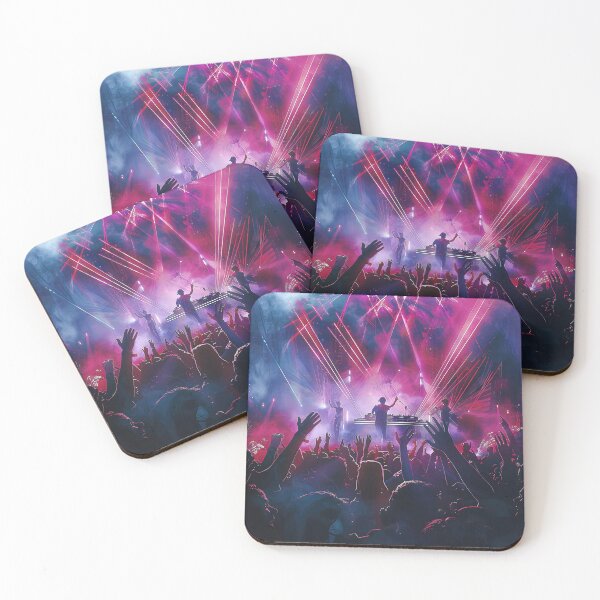 Item preview, Captivating DJ Performance on Illuminated Stage Amidst Cheering Crowd. designed and sold by CheerForGoods.