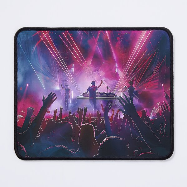Item preview, Captivating DJ Performance on Illuminated Stage Amidst Cheering Crowd. designed and sold by CheerForGoods.