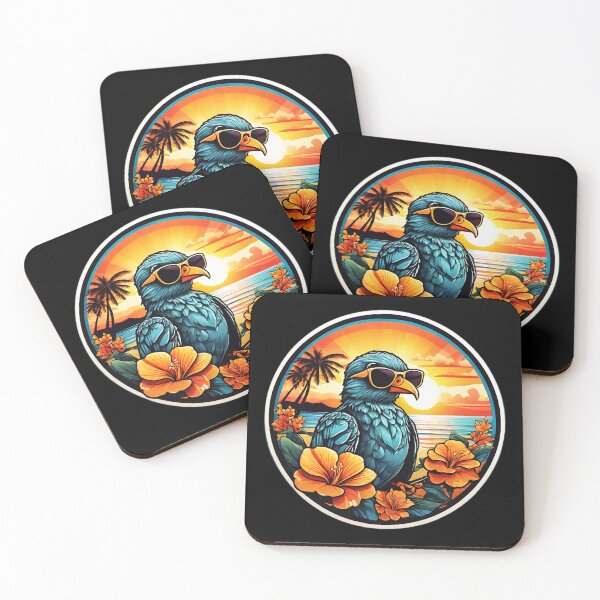 Item preview, Vacation Birdie with Sunglasses at Sunset with Hawaii Orchids designed and sold by NautiChic.