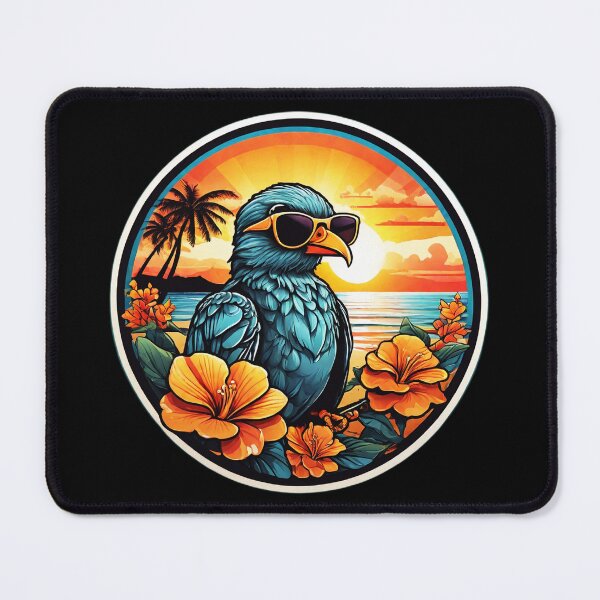 Item preview, Vacation Birdie with Sunglasses at Sunset with Hawaii Orchids designed and sold by NautiChic.