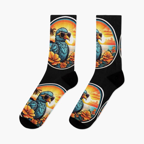 Item preview, Vacation Birdie with Sunglasses at Sunset with Hawaii Orchids designed and sold by NautiChic.