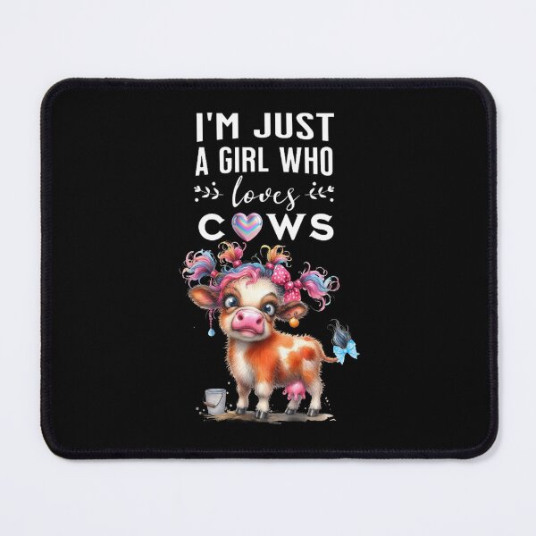 Item preview, I'm Just A Girl Who Loves Cows, Pink Heart | designed and sold by Lotta Luxxa Lifestyle.