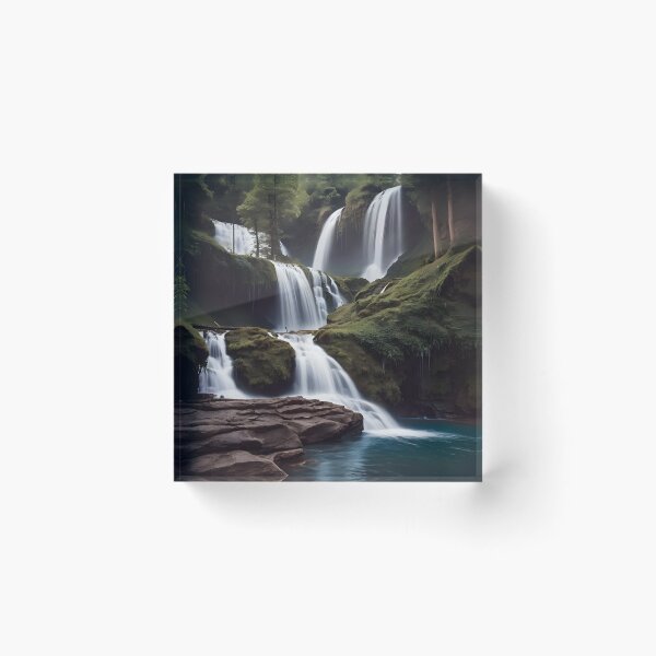 Item preview, waterfalls in the green forest or green jungle 8 designed and sold by AA-designstore.