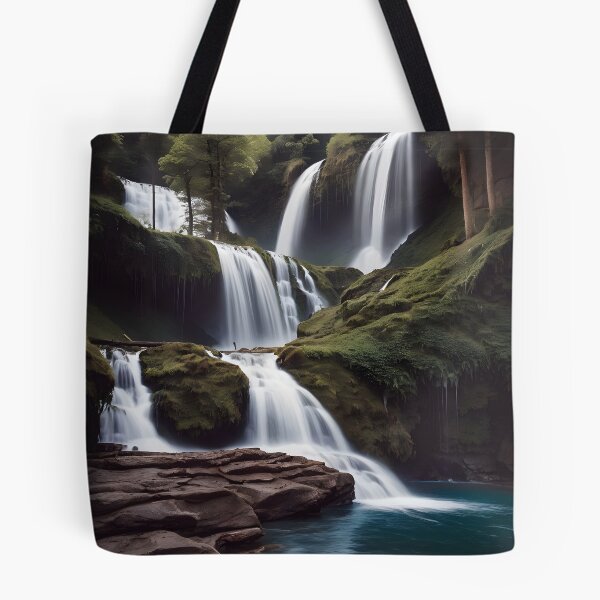 Item preview, waterfalls in the green forest or green jungle 8 designed and sold by AA-designstore.