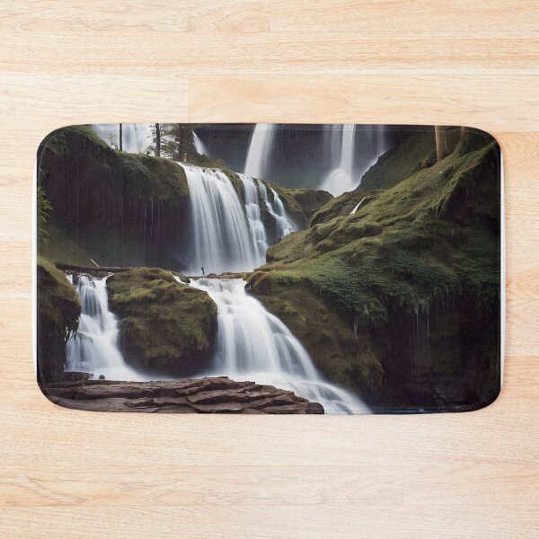 Item preview, waterfalls in the green forest or green jungle 8 designed and sold by AA-designstore.