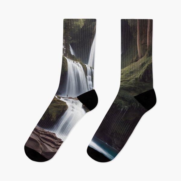 Item preview, waterfalls in the green forest or green jungle 8 designed and sold by AA-designstore.