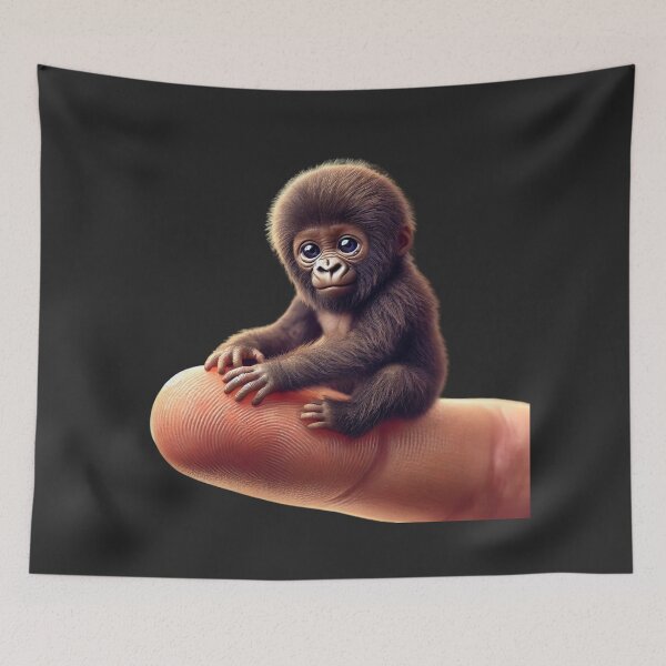 Item preview, Miniature Baby Gorilla Sitting on a Finger designed and sold by Catsmoment.