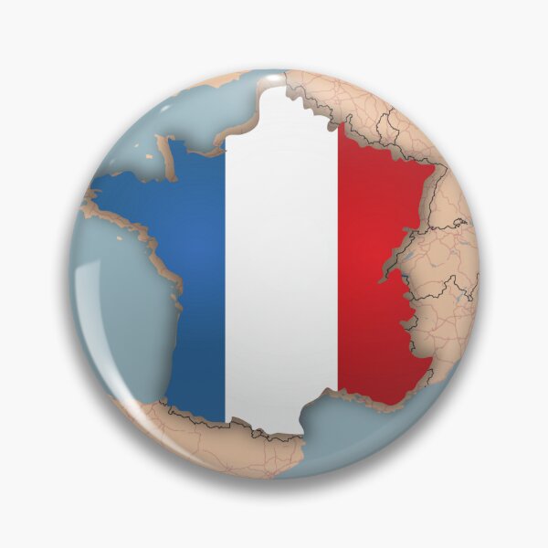 Item preview, France Flag Map Wall Art - World Map Canvas with France Geography Decor 3D map Sticker designed and sold by Psycho-Crazy.