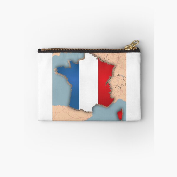 Item preview, France Flag Map Wall Art - World Map Canvas with France Geography Decor 3D map Sticker designed and sold by Psycho-Crazy.