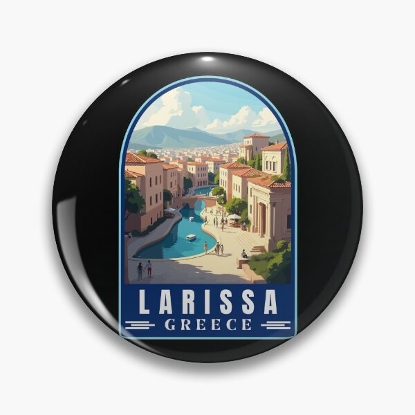 Item preview, Larissa in Greece Retro Art Travel Landscape designed and sold by MaateoDesign.