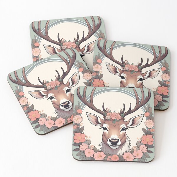 Item preview, Spring Floral Deer in the Leaves designed and sold by CreatureZDesign.