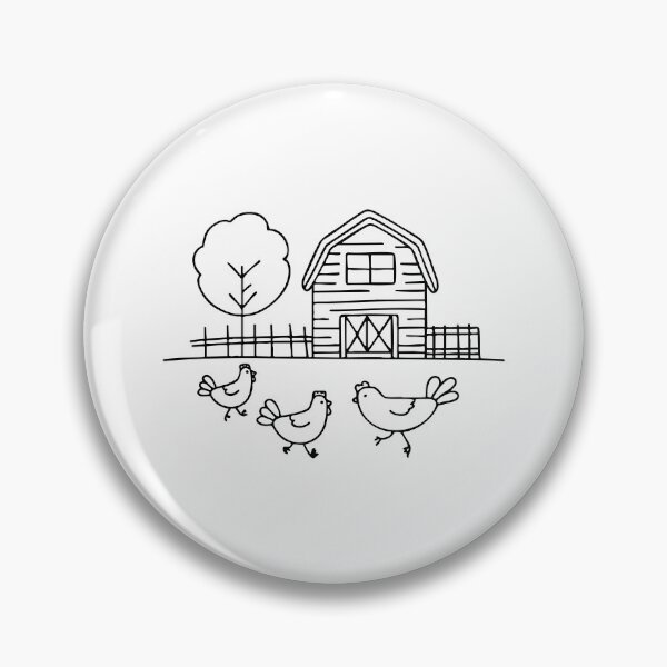 Item preview, Chickens near haystack on a farm designed and sold by rasagamastore.