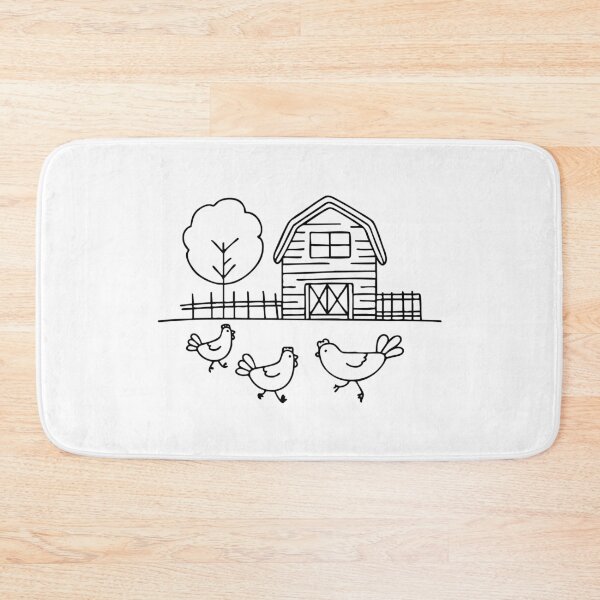 Item preview, Chickens near haystack on a farm designed and sold by rasagamastore.