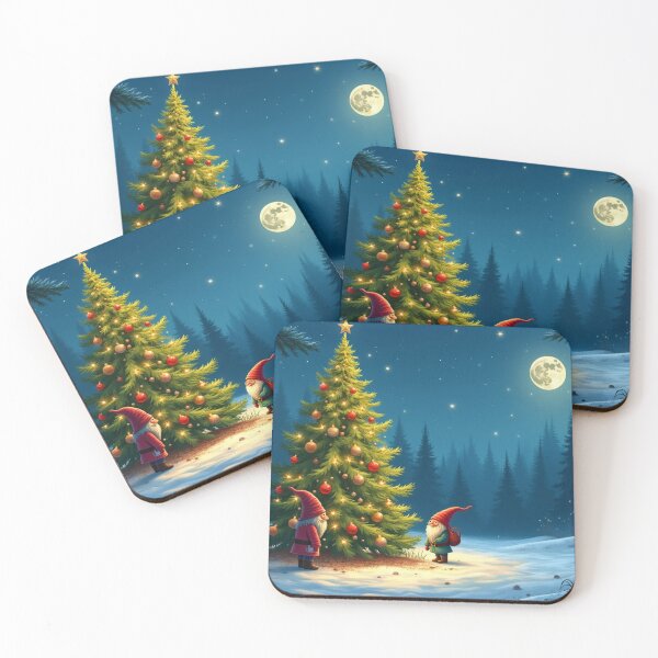 Item preview, enchanting Christmas cards with cute gnomes - Merry Christmas designed and sold by Connys Colorful World.