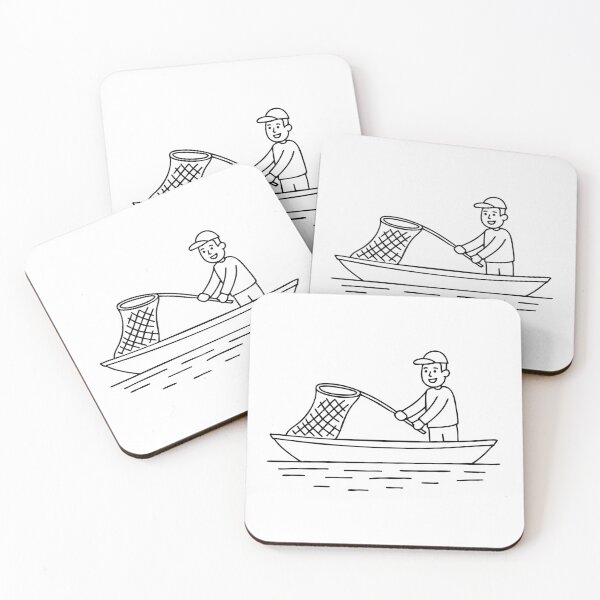 Item preview, Fisherman pulling net full of fish designed and sold by rasagamastore.